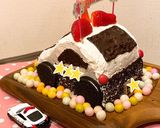 お誕生日に！かんたんパトカー立体ケーキ作り方5写真