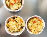 豆腐バーグ&サラダ肉味噌豚こま乗ドーム蒸作り方5写真