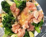 豆腐バーグ&サラダ肉味噌豚こま乗ドーム蒸作り方24写真