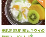 美肌効果UP!柿とキウイの蜂蜜ヨーグルト作り方10写真