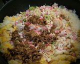 豚バラ薄スライスで簡単カニ炒飯(^^)作り方5写真