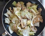 材料2つ☆豚こまキャベツの簡単回鍋肉。作り方5写真