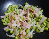 ♬枝豆とロースハムの濃厚クリームパスタ♬作り方3写真