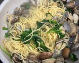 アサリと春菊のパスタ作り方5写真