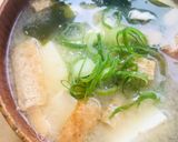 ミニ豆腐＆きざみあげの削り節わかめ味噌汁作り方3写真