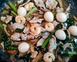 簡単夏の夕飯！小松菜豚肉餡掛け焼きそば作り方7写真