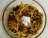 ホットプレート，野菜入り瓦そば！作り方3写真