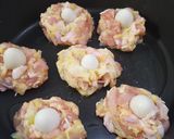 チキン(鶏肉)とウズラの卵のハンバーグ作り方4写真