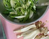 豚肉とエリンギのネギ塩炒め作り方1写真
