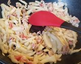 白菜漬と豚肉の卵とじうどん作り方3写真