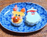 クリスマス✿トナカイ&サンタおにぎり作り方5写真