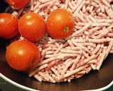 ひき肉とトマトのクリームパスタ作り方1写真