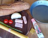 ワンパン♡和風パスタ＆ガーリックトースト作り方1写真