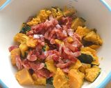 かぼちゃとベーコンのごま味噌サラダ作り方3写真