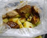 レンジで簡単！肉団子とポテトのソース味作り方3写真