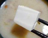 豆腐なめこめかぶ入り味噌汁作り方2写真