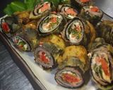 豚ロースで紫蘇チーズ明太子の磯辺揚げ作り方3写真