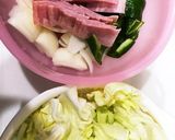 キャベツ&ベーコンと残り物野菜のカレー煮作り方1写真