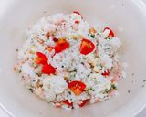 ハムチーズの混ぜ寿司レタス包み♬作り方3写真
