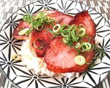 お歳暮のハムや厚切りハムで♡焼きハム丼♡作り方3写真