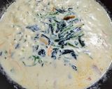 牡蛎とほうれん草のクリームパスタ作り方6写真