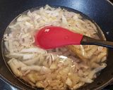 白菜漬と豚肉の卵とじうどん作り方4写真