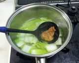 ほうれん草と白菜(＋油揚げ)の味噌汁作り方4写真