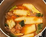 野菜炒めの残りで雑煮作り方1写真