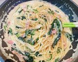 ☆ほうれん草とベーコンのクリームパスタ☆作り方7写真