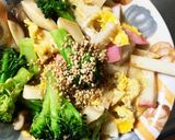 レンジお節材料消費ブロッコリー卵甘酢炒め作り方18写真