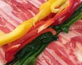豚バラのパプリカほうれん草巻き作り方1写真