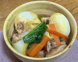 野菜炒めの残りで雑煮作り方2写真