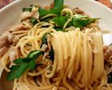 豚肉とほうれん草のペペロンチーノ。作り方5写真