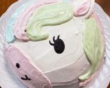ユニコーンの立体キャラケーキ作り方11写真
