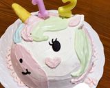 ユニコーンの立体キャラケーキ作り方13写真