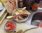 牛蒡と　さつま芋の皮の　金平炒め作り方1写真
