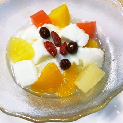 杏仁豆腐うめー様 もちもち杏仁豆腐『梅の花風』 by ☆ラスタ大山☆ 【クックパッド