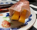 柿と生ハムのクリームチーズ巻き作り方3写真