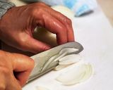 簡単☆カラスミとシシトウのパスタ作り方1写真