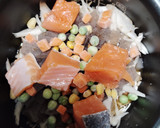 鮭とまいたけとごぼうの炊き込みご飯作り方4写真