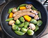 芽キャベツ南瓜マッシュルームの野菜炒め作り方4写真