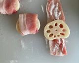 【材料2つ！】【簡単】れんこんの豚肉巻き作り方2写真