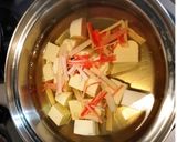 カニカマで〜温か〜あんかけ豆腐スープ作り方2写真