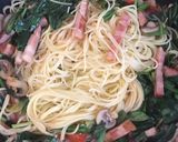 ほうれん草とベーコンのトマトパスタ作り方12写真