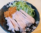 材料3つ!!鳥もも肉の蒸し鶏(自分メモ)作り方10写真
