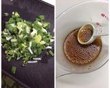 蒸し鶏の肉汁で！やみつきネギダレ作り方2写真