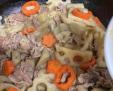 豚コマ肉と根菜の味噌煮作り方7写真