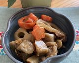 豚コマ肉と根菜の味噌煮作り方8写真
