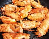 野菜とゆで卵の肉巻きピリ辛焼き作り方5写真