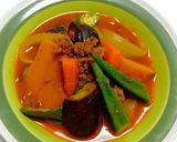 野菜は好きなものを♬︎ひき肉スープカレー作り方5写真